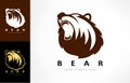 Roaring bear logo vector. Animal design.